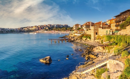 Front de mer de Sozopol en Bulgarie