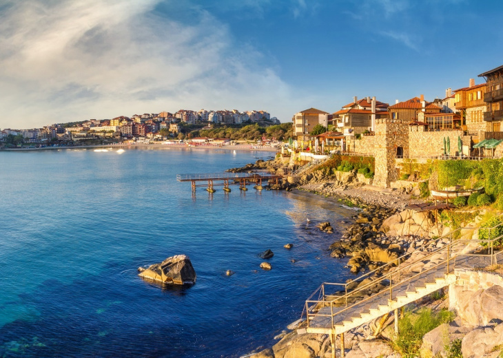 Front de mer de Sozopol en Bulgarie